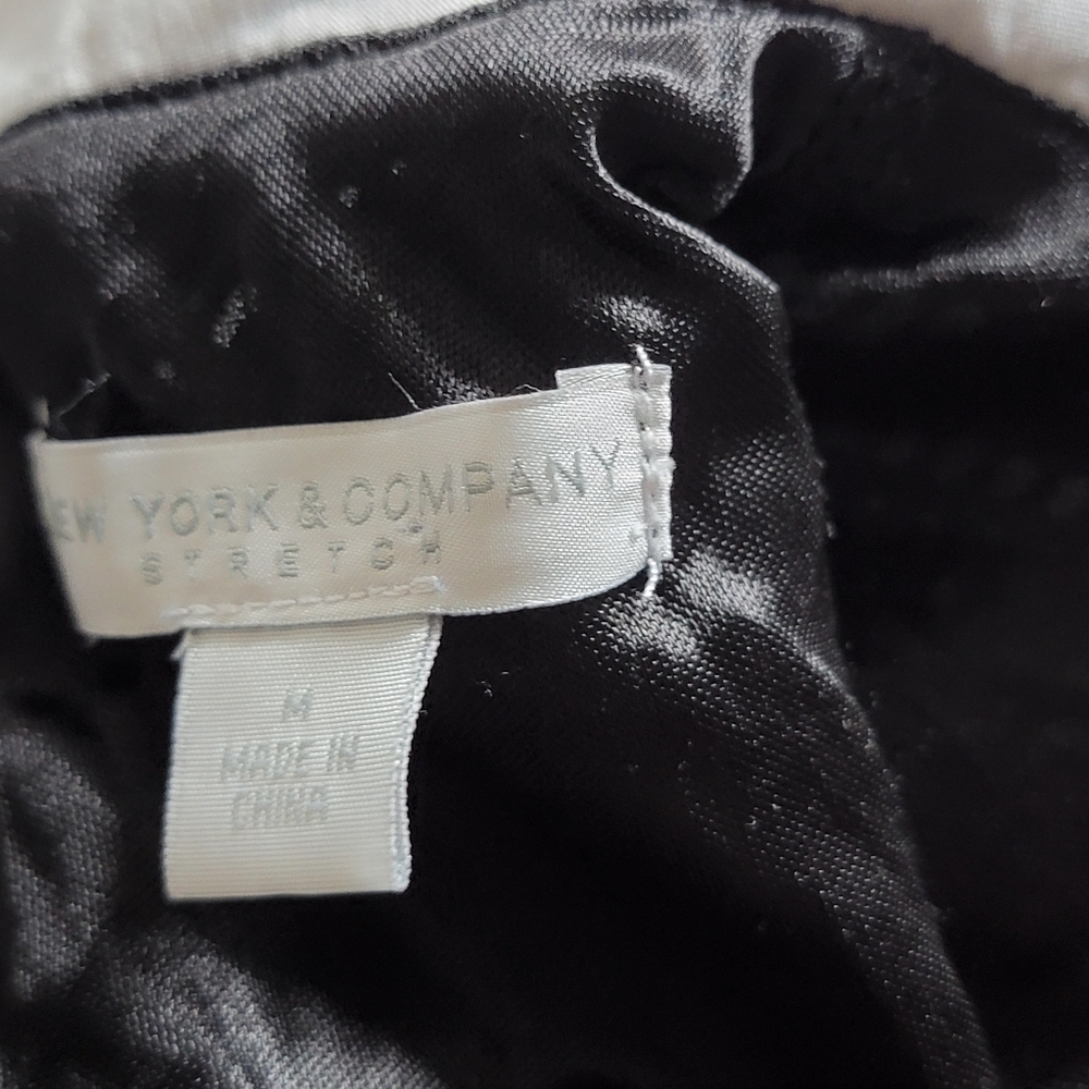 NY& C Black Midi Dress White Collar Medium - Picture 8 of 10